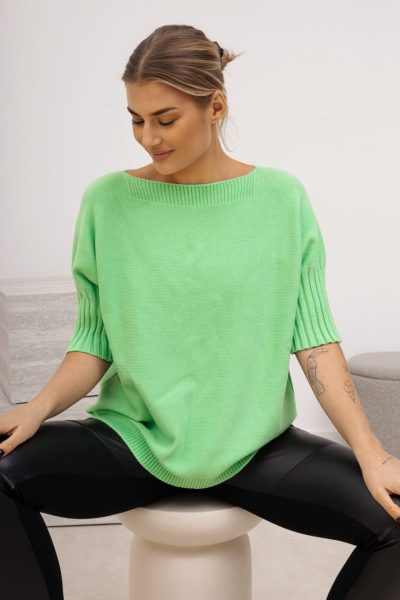 Sweter rękaw ściągacz – Zielony, UNI