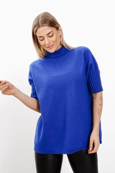 Sweter stójka krótki rękaw ściągacz – Chaber, UNI