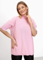 Sweter stójka krótki rękaw ściągacz