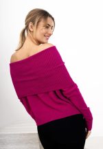 Sweter szeroki komin wywijany prążek