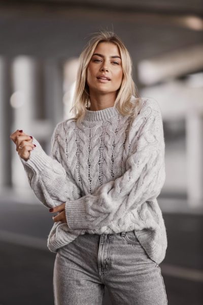 Sweter warkocze – Szary, UNI