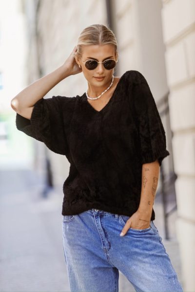 Sweter włosek – UNI, Czarny