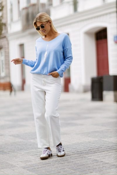 Sweter żyrafa – UNI, Niebieski