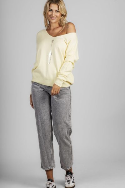 Sweter żyrafa – UNI, Żółty