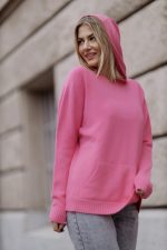 Sweterek dzianina kangurka kaptur