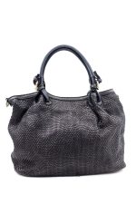 Torba drobna plecionka rączka sprzączka – Czarny, Duży