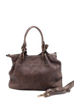 Torba drobna plecionka rączka sprzączka – Czekolada, Duży