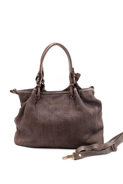 Torba drobna plecionka rączka sprzączka – Czekolada, Duży