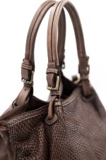 Torba drobna plecionka rączka sprzączka – Czekolada, Duży