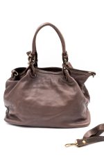 Torba drobna plecionka rączka sprzączka – Czekolada, Duży