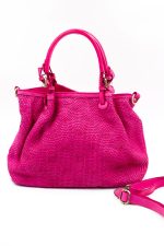 Torba drobna plecionka rączka sprzączka – Fuksja, Duży