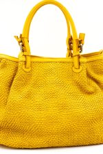 Torba drobna plecionka rączka sprzączka – Musztarda, Duży