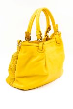 Torba drobna plecionka rączka sprzączka – Musztarda, Duży