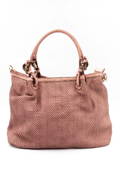 Torba drobna plecionka rączka sprzączka – Puder, Duży