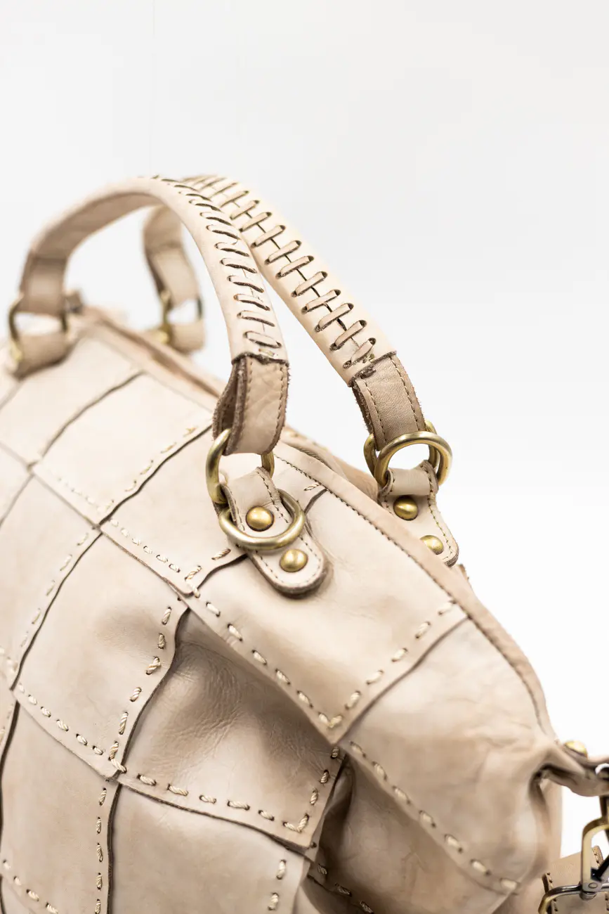 Torba krata szew – Beż, Duży