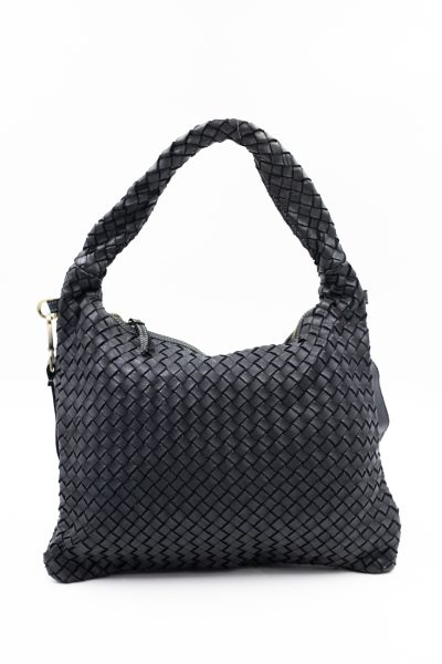 Torba kwadrat cała pleciona – Czarny, Średni