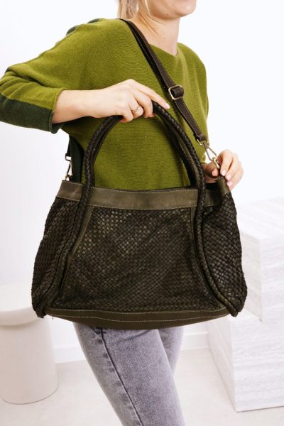Torba mała plecionka – Oliwka, UNI