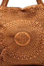 Torba okrągła plecionka – Camelowy, Duży