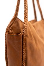 Torba okrągła plecionka – Camelowy, Duży