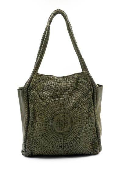 Torba okrągła plecionka – Oliwka, Duży