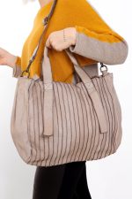 Torba pionowe paski – Beż, UNI