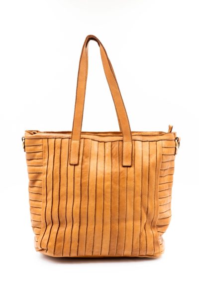 Torba pionowe paski – Camelowy, Duży