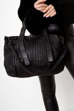 Torba pionowe paski – Czarny, Duży