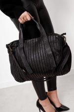 Torba pionowe paski – Czarny, Duży