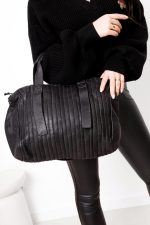 Torba pionowe paski – Czarny, Duży