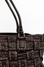 Torba plecione kwadraty szwy – Czekolada, Duży