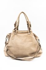 Torba plecionka jedna strona rączki sprzączki – Beż, Duży