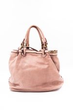 Torba plecionka jedna strona rączki sprzączki – Brudny róż, Duży