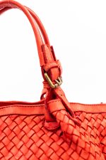 Torba plecionka jedna strona rączki sprzączki – Czerwony, Duży