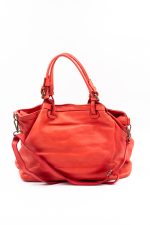 Torba plecionka jedna strona rączki sprzączki – Czerwony, Duży