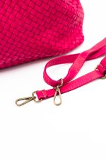Torba plecionka jedna strona rączki sprzączki – Fuksja, Duży