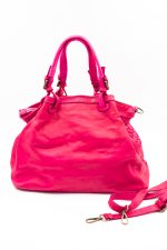 Torba plecionka jedna strona rączki sprzączki – Fuksja, Duży