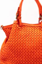 Torba plecionka jedna strona rączki sprzączki – Pomarańczowy, Duży