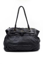 Torba plecionka rączka – Czarny, Duży