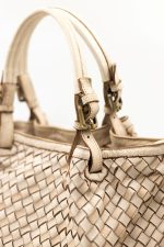 Torba plecionka rączki sprzączki – Beż, Duży