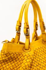 Torba plecionka rączki sprzączki – Musztarda, Duży