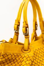 Torba plecionka rączki sprzączki – Musztarda, Duży