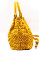 Torba plecionka rączki sprzączki – Musztarda, Duży