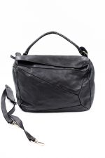Torba przeszycia mała asymetryczna klapka – Czarny, Średni