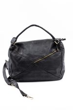 Torba przeszycia mała asymetryczna klapka – Czarny, Średni