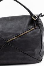 Torba przeszycia mała asymetryczna klapka – Czarny, Średni