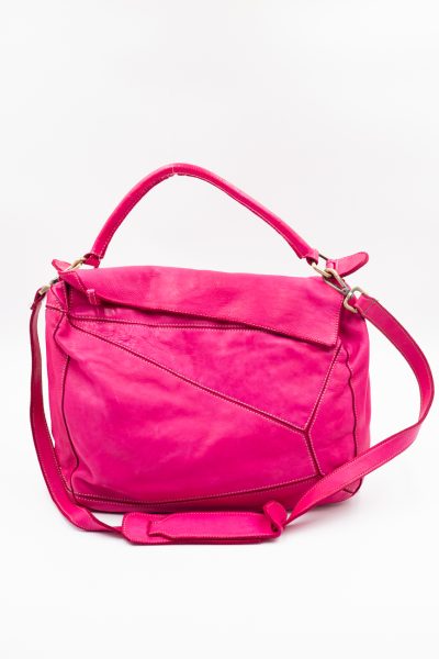 Torba przeszycia mała asymetryczna klapka – Fuksja, Średni