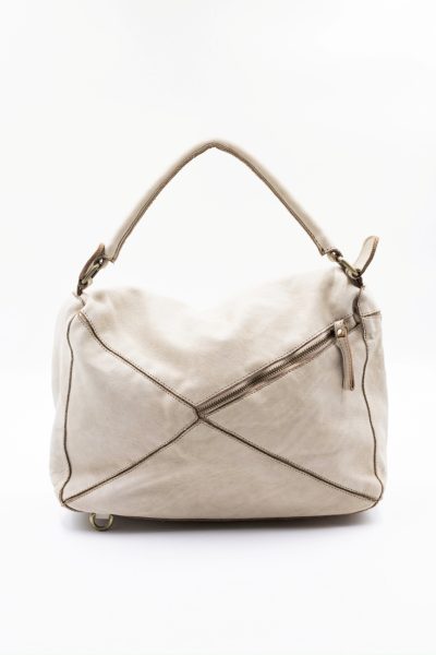 Torba przeszycia mała asymetryczna klapka – Jasny beż, Średni