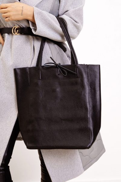 Torba shoperka wiązana – Czarny, UNI