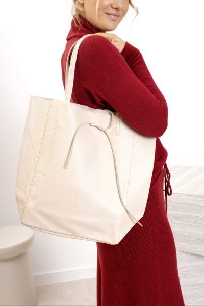 Torba shoperka wiązana – Jasny beż, UNI