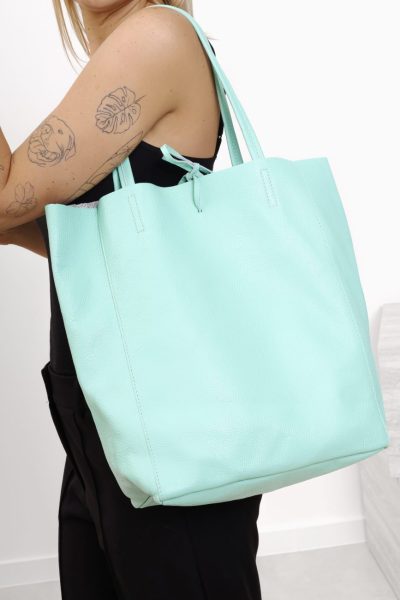 Torba shoperka wiązana – Miętowy, UNI